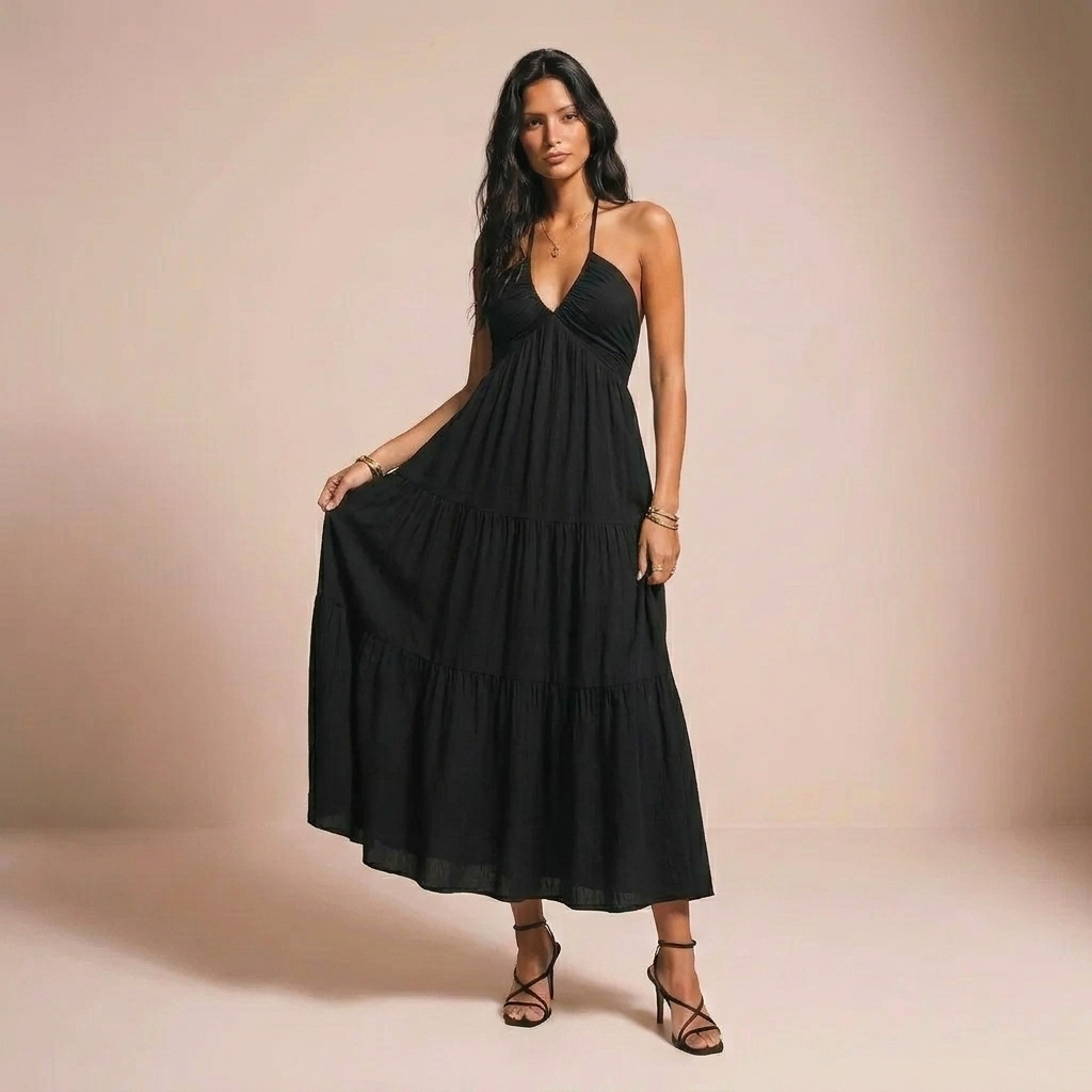 La Rêverie - Backless Halter Bow Dress